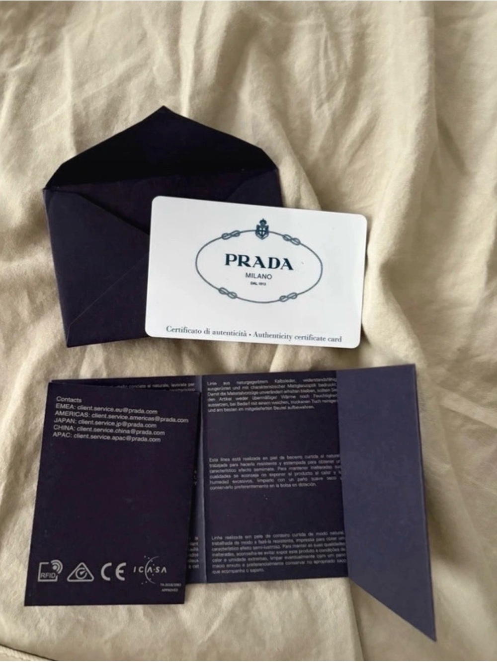 Prada Cream Saffiano Mini Wristlet - Picture 4 of 5
